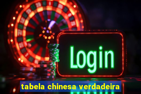 tabela chinesa verdadeira